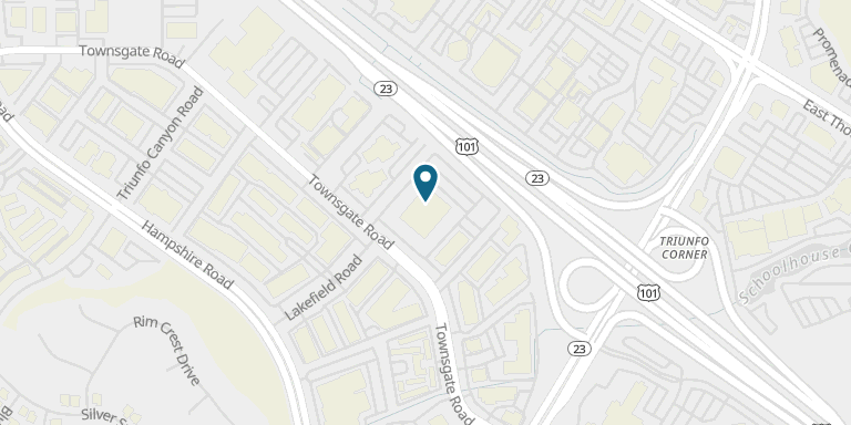 Map data © OpenStreetMap contributors Street map with the Westlake Village office marked
